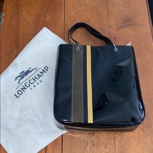 Long champ patent leather bag